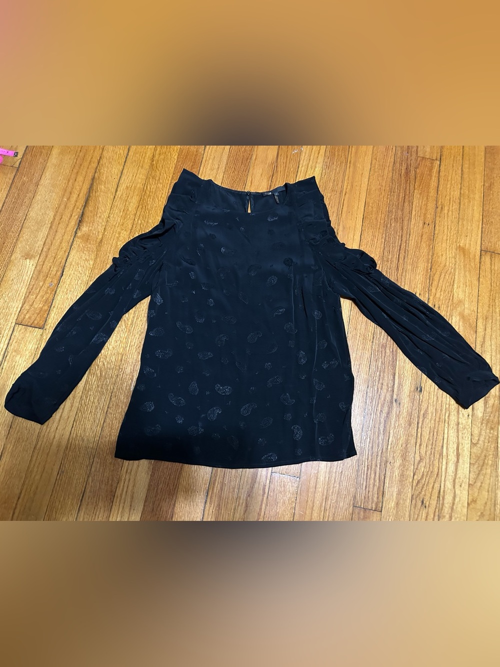 Maje Long Sleeve Cold-shoulder Ruffled Blouse in Black 2